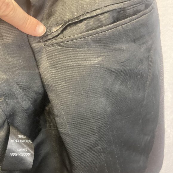 Mens 100% Lambswool Blazer Sport Coat Mens 56L Long Black Herringbone Millennium - Picture 15 of 16